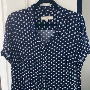 Loft Plus • navy button down collared dress, sz 14
